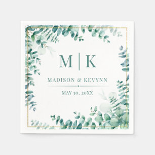 Minimal and Chic Eucalyptus Wedding Napkins