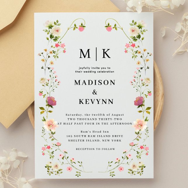  Minimal and Chic Floral | Wedding Invitation (Creator Uploaded)