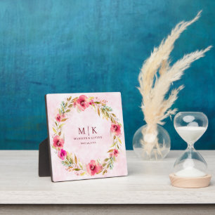 Minimal and Chic Floral Wedding Plaque