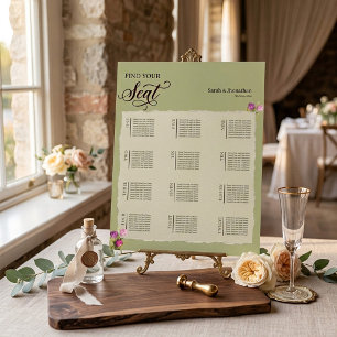 Minimal and Chic Floral Wedding Seating Chart