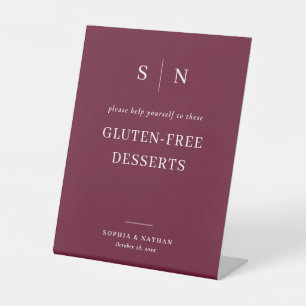 Minimal and Chic Gluten-Free Desserts Wedding Pedestal Sign