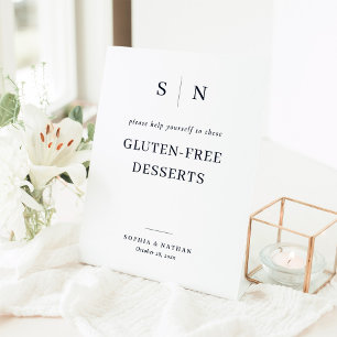 Minimal and Chic   Gluten-Free Desserts Wedding Pedestal Sign