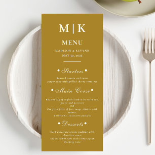 Minimal and Chic Gold and White Wedding Menu