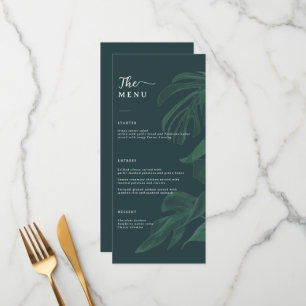 Minimal and Chic Green Wedding Menu
