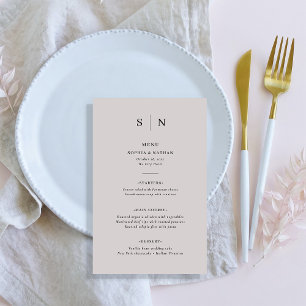 Minimal and Chic   Grey and Black Wedding Menu