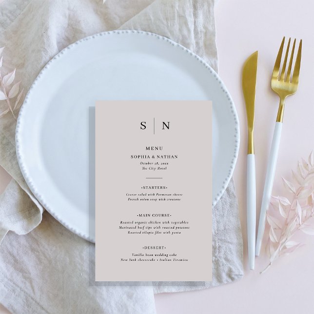 Minimal and Chic | Grey and Black Wedding Menu (Creator Uploaded)