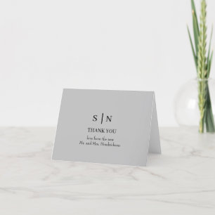 Minimal and Chic Grey Wedding Thank You Card