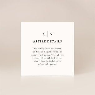 Minimal and Chic Guest Attire Dress Code Details Enclosure Card