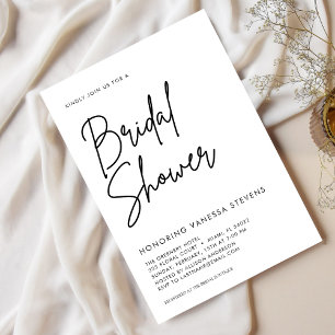 Minimal and Chic Handwritten Script Bridal Shower  Invitation