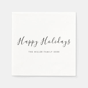 Minimal and Chic Happy Holidays Napkins