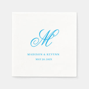 Minimal and Chic Last Name Initial Wedding Napkins