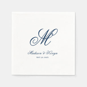 Minimal and Chic Last Name Initial Wedding Napkins