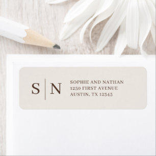 Minimal and Chic Monogram Creamy White and Brown