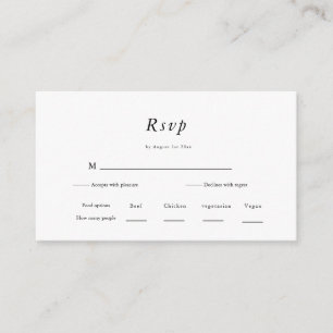 Minimal and Chic   Navy and White Wedding RSVP  Enclosure Card