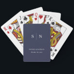 Minimal and Chic Navy | Wedding Playing Cards<br><div class="desc">These elegant,  modern wedding or bridal shower favour playing cards feature a simple navy blue and white text design that exudes minimalist style. Add your initials or monogram to make them completely your own.</div>