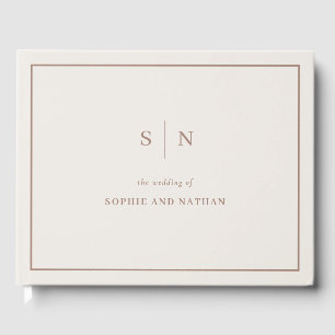 Minimal and Chic Neutral Cream and Taupe Wedding Guest Book
