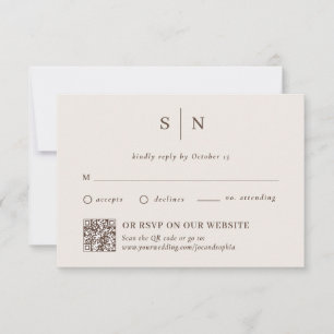 Minimal and Chic Neutral   Traditional and QR Code RSVP Card
