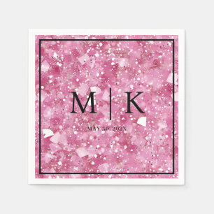 Minimal and Chic   Pastel Pink Glitter Wedding   Napkin