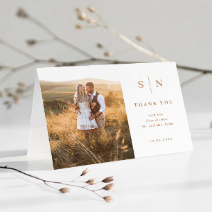 Minimal and Chic   Photo Boho Wedding Thank You Card