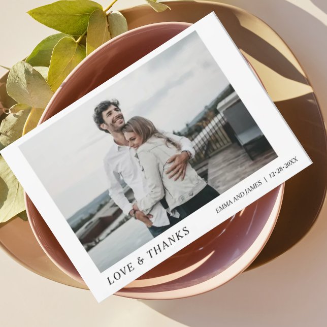 Minimal and Chic | Photo Thank You Wedding Card (Creator Uploaded)