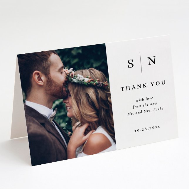 Minimal and Chic | Photo Wedding Thank You Card (Creator Uploaded)