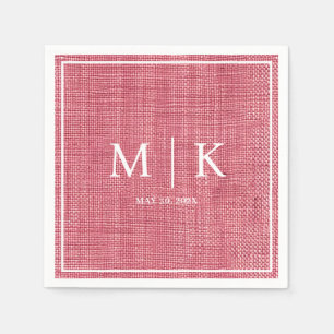 Minimal and Chic   Pink Denim Fabric Wedding  Napkin