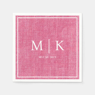 Minimal and Chic   Pink Denim Fabric Wedding  Napkin