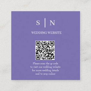 Minimal and Chic   Purple and White QR Code Enclosure Card