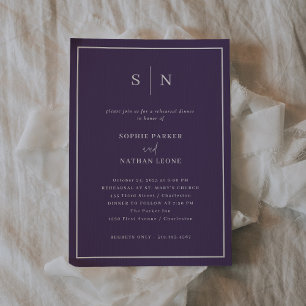 Minimal and Chic Purple Elegant Rehearsal Dinner Invitation