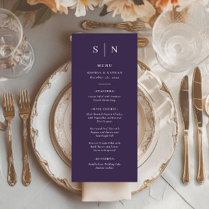 Minimal and Chic Purple Wedding Menu