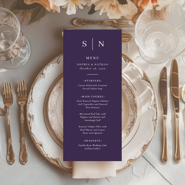 Minimal and Chic | Purple Wedding Menu (Creator Uploaded)