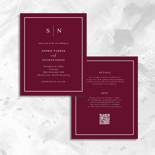 Minimal and Chic QR Code Budget Wedding Invitation (Creator Uploaded)