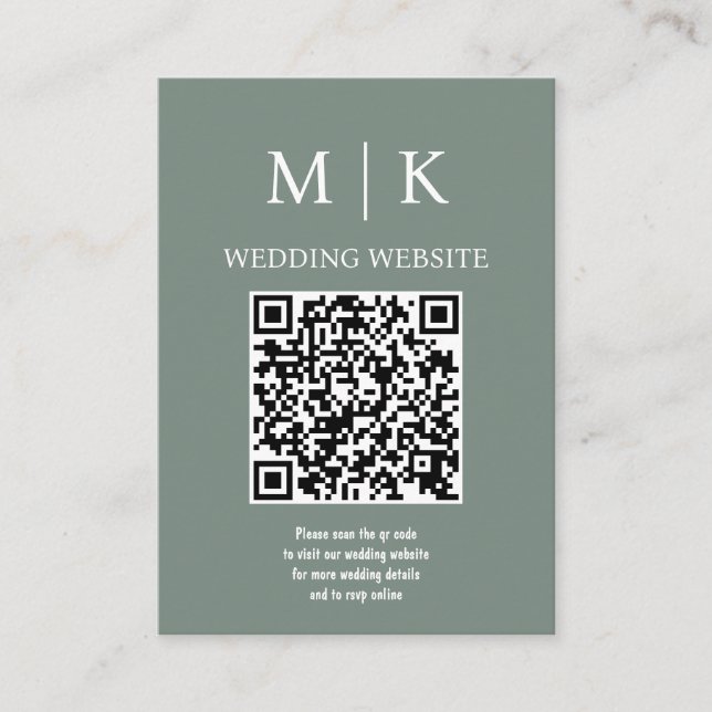 Minimal and Chic |  QR Code Wedding Enclosure Card (Front)