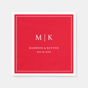 Minimal and Chic Red Wedding Napkins