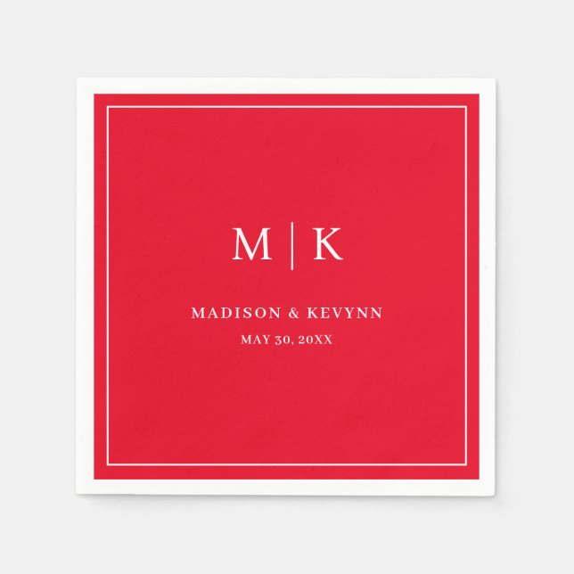 Minimal and Chic Red | Wedding Napkins (Front)