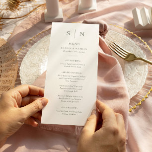 Minimal and Chic Sage Green and White Wedding Menu