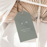Minimal and Chic | Sage Green Wedding Gift Tags<br><div class="desc">These elegant,  modern sage green wedding favour gift tags feature a simple white text design that exudes minimalist style. Add your initials or monogram to make them completely your own.</div>
