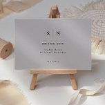 Minimal and Chic | Soft Grey and Black Wedding Thank You Card<br><div class="desc">These elegant,  modern wedding light grey thank you cards feature a simple black text design that exudes minimalist style. Add your initials or monogram to make them completely your own.</div>