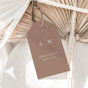 Minimal and Chic Taupe and Cream Wedding Gift Tags