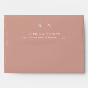 Minimal and Chic Terracotta and White Wedding Envelope