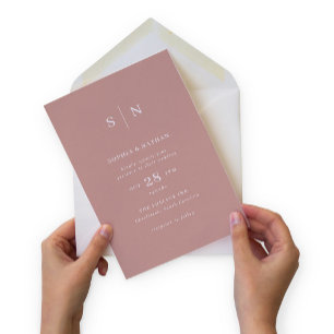 Minimal and Chic Terracotta and White Wedding Invitation