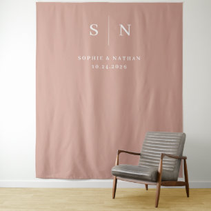 Minimal and Chic   Terracotta and White Wedding Tapestry