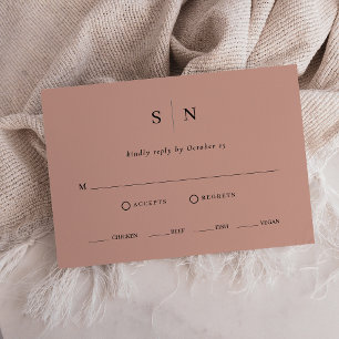 Minimal and Chic   Terracotta Meal Choice RSVP Card