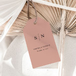 Minimal and Chic | Terracotta Wedding Gift Tags<br><div class="desc">These elegant,  modern terracotta wedding favour gift tags feature a simple black text design that exudes minimalist style. Add your initials or monogram to make them completely your own.</div>