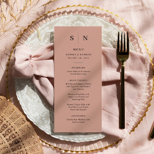 Minimal and Chic Terracotta Wedding Menu