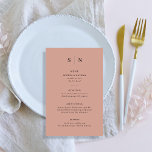 Minimal and Chic | Terracotta Wedding Menu<br><div class="desc">These elegant,  modern wedding menu cards or rehearsal dinner menu cards feature a simple terracotta and black text design that exudes minimalist style. Add your initials or monogram to make them completely your own.</div>