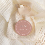 Minimal and Chic | Terracotta Wedding Monograms Classic Round Sticker<br><div class="desc">These elegant,  modern wedding thank you favour stickers feature a simple terracotta and white text design that exudes minimalist style. Add your initials or monogram to make them completely your own.</div>