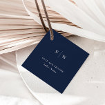 Minimal and Chic | Thank You Navy Blue Wedding Favour Tags<br><div class="desc">These elegant,  modern wedding or bridal shower favor tags say "love and thanks",  and feature a simple dark navy blue and white text design that exudes minimalist style. Add your initials or monogram to make them completely your own.</div>