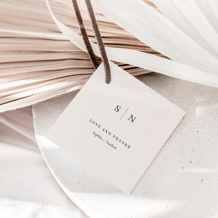 Minimal and Chic Thank You Neutral Cream Wedding Favour Tags