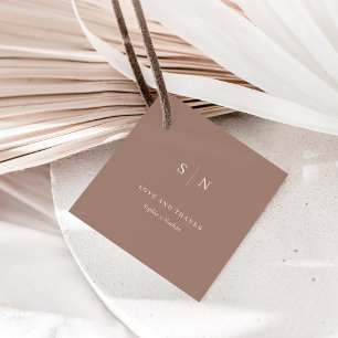 Minimal and Chic   Thank You Taupe Wedding Favour Tags